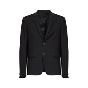 Fendi Men Black Kid Mohair Single-Breasted Jacket